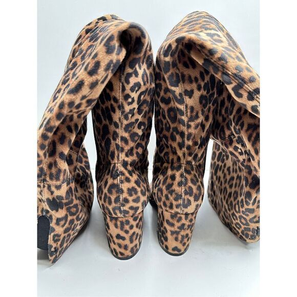 Marc Fisher Boots Women’s Size 6 Over The Knee Pointed Toe Leopard Print NEW - Picture 8 of 13